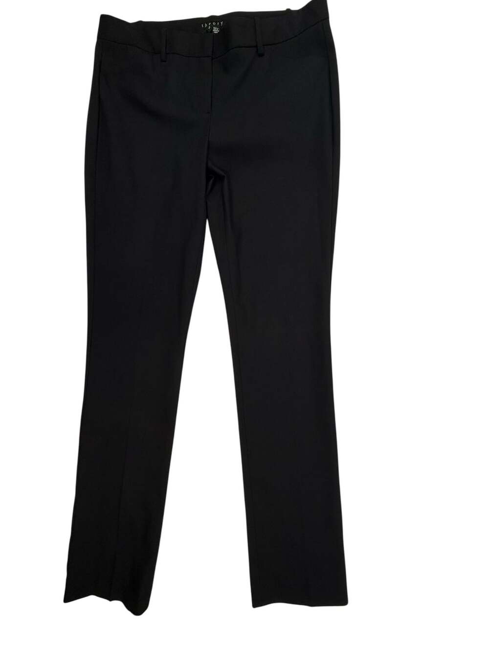 Theory Women's Black Izelle Approach Fit Slim Leg Trousers Size 10